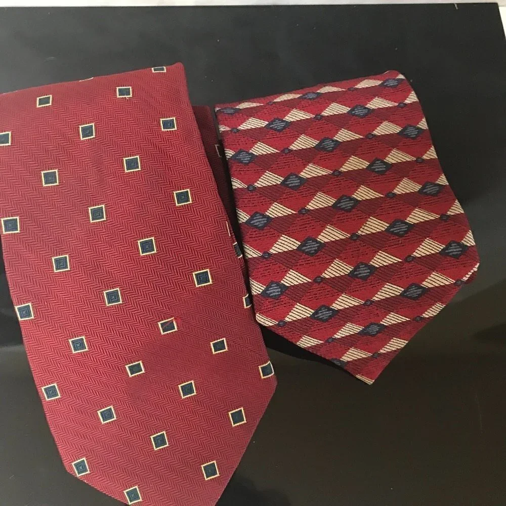Faconnable Jos A Bank Red Ties Christmas Couture Bundle Lot Reds Blue Office